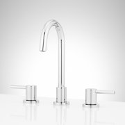 Open Box Signature Hardware Lexia Two Handle Widespread Bathroom Sink Faucet in Polished Chrome