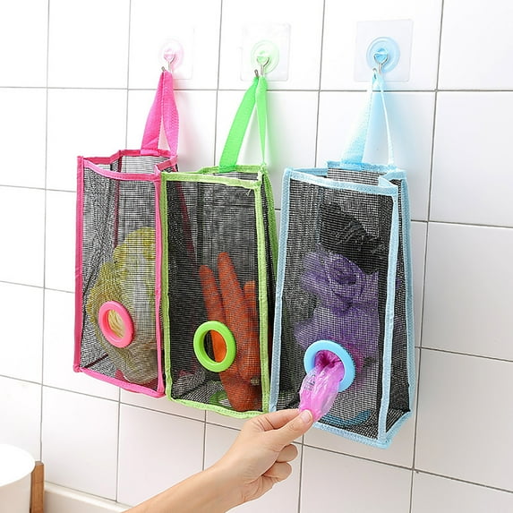 CCYDFDc Plastic Bag Holder, Large Capacity Grocery Bags Holder, Plastic Bag Organizer,Shopping Bags Storage,Garbage Bag Holder,Breathable Mesh Trash Bag Holder Dispenser