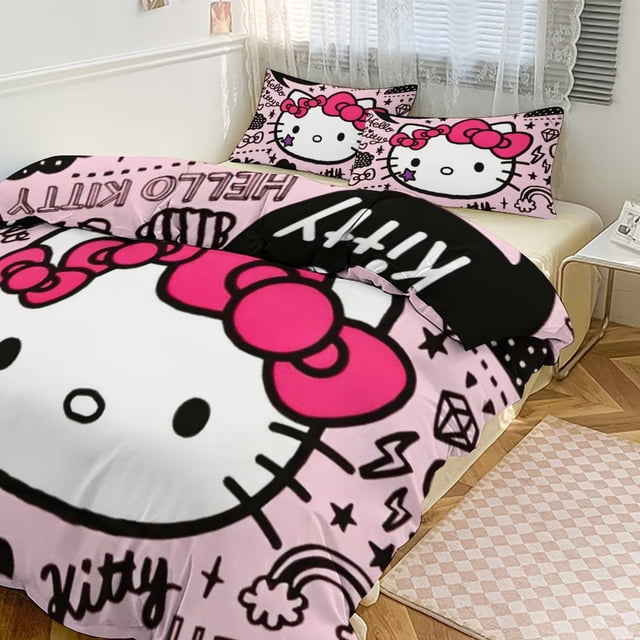 CCYK STAR 3-Pieces Hello Kitty Comforter Bedding Sets, Full - Walmart.com