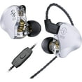 thumbnail image 1 of CCZ DC02 in Ear Monitors with Mic, Wired Headphones HiFi Stereo Stage Earphone Dual Magnetic Circuit DD IEM Earphones Earbuds with Detachable Cable for Gaming Musicians Audiophiles (Silver, with Mic), 1 of 12