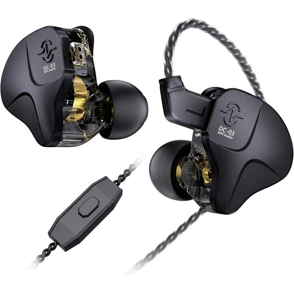 CCZ DC03 in Ear Monitor Headphones, Deep Bass Sound Wired Earbuds IEM Earphones, 1DD HiFi in Ear Headphones Noise Cancelling Ear buds, IEMs for Gaming Musician Singer Stage Calling
