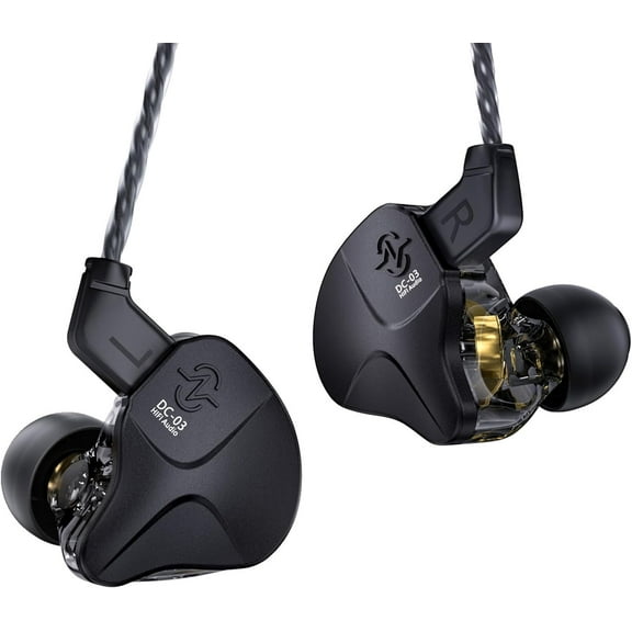 CCZ DC03 in Ear Monitor Headphones, Deep Bass Sound Wired Earbuds IEM Earphones, 1DD HiFi in Ear Headphones Noise Cancelling Ear buds, IEMs for Gaming Musician Singer Stage Calling
