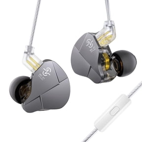CCZ MC01 in Ear Monitor HiFi Wired Earbuds, 10mm PET Dual Magnetic Dynamic Driver Gaming Earbuds with Metal Faceplate 2 pins Cable for Musicians Singers Audiophile Dj Drummers