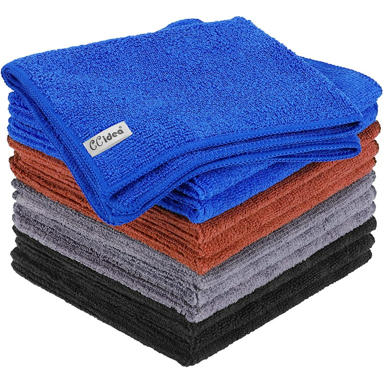 CCidea 12 Pack Microfiber Cleaning Cloth, Lint Free Reusable Dish Towels, Microfiber  Towel for Kitchen, Home and Car Cleaning (12x12 inch) 