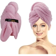 CCidea 40"x22.5" Large Microfiber Hair Towel, 1 Pack Fast Drying Hair Towel Wraps for Wet Hair, Anti Frizz Hair Microfiber Towel, Soft Bath Towels(Pink)