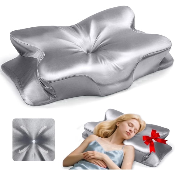 CCidea Cervical Neck Support Pillow for Sleeping & Pain Relief – Ergonomic Contour Memory Foam Pillows for Side/Back/Stomach Sleepers