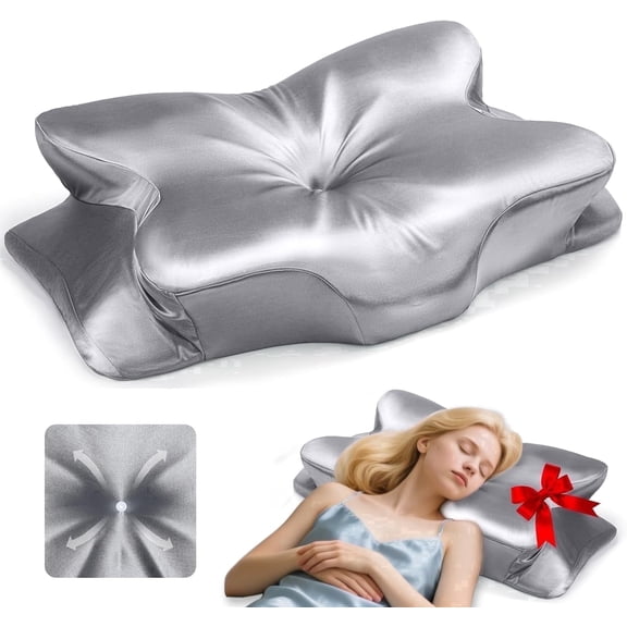 CCidea Cervical Neck Support Pillow for Sleeping & Pain Relief – Ergonomic Contour Memory Foam Pillows for Side/Back/Stomach Sleepers