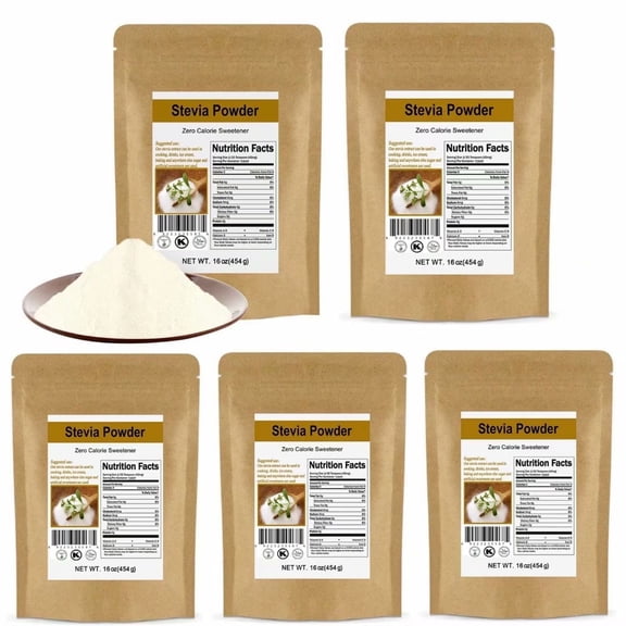CCnature 5lbs Stevia Powder Extract Premium Pure Natural Sweetener Sweet Leaf Sugar Substitute Highly Concentrated No Filters No Chemicals No Additives Zero Calorie Zero-Carb