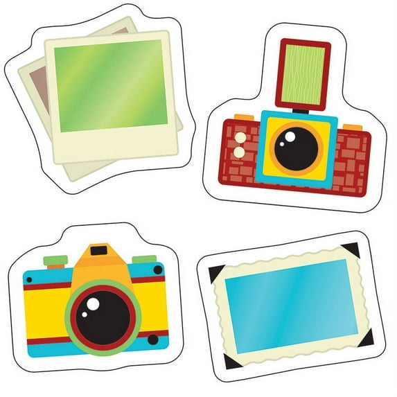 CD-120217 - Hipster Cameras and Photos Mini Cut-Outs by Carson Dellosa