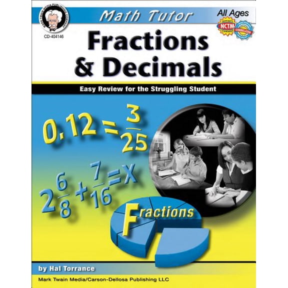 Pre-Owned Math Tutor: Fractions and Decimals, Ages 9 - 14: Easy Review for the Struggling Student (Paperback) 158037574X 9781580375740