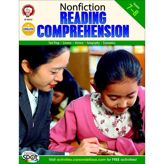 CD-404167 - Nonfiction Reading Comprehension, Grades 7 - 8 by Carson Dellosa