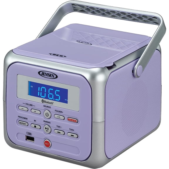 CD-660 Portable Stereo CD Player Boombox with Bluetooth | FM Radio | USB | Aux-in Headphone Jack | CD-R/RW MP3 Playback | (Lavender Purple)