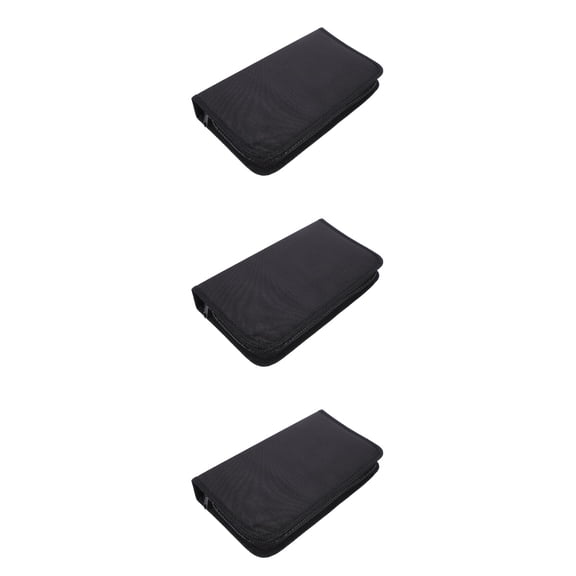 STRANDCHIC Strandchic Cd Storage Case Black for Home Large Capacity Dvd Organizer 3Pcs