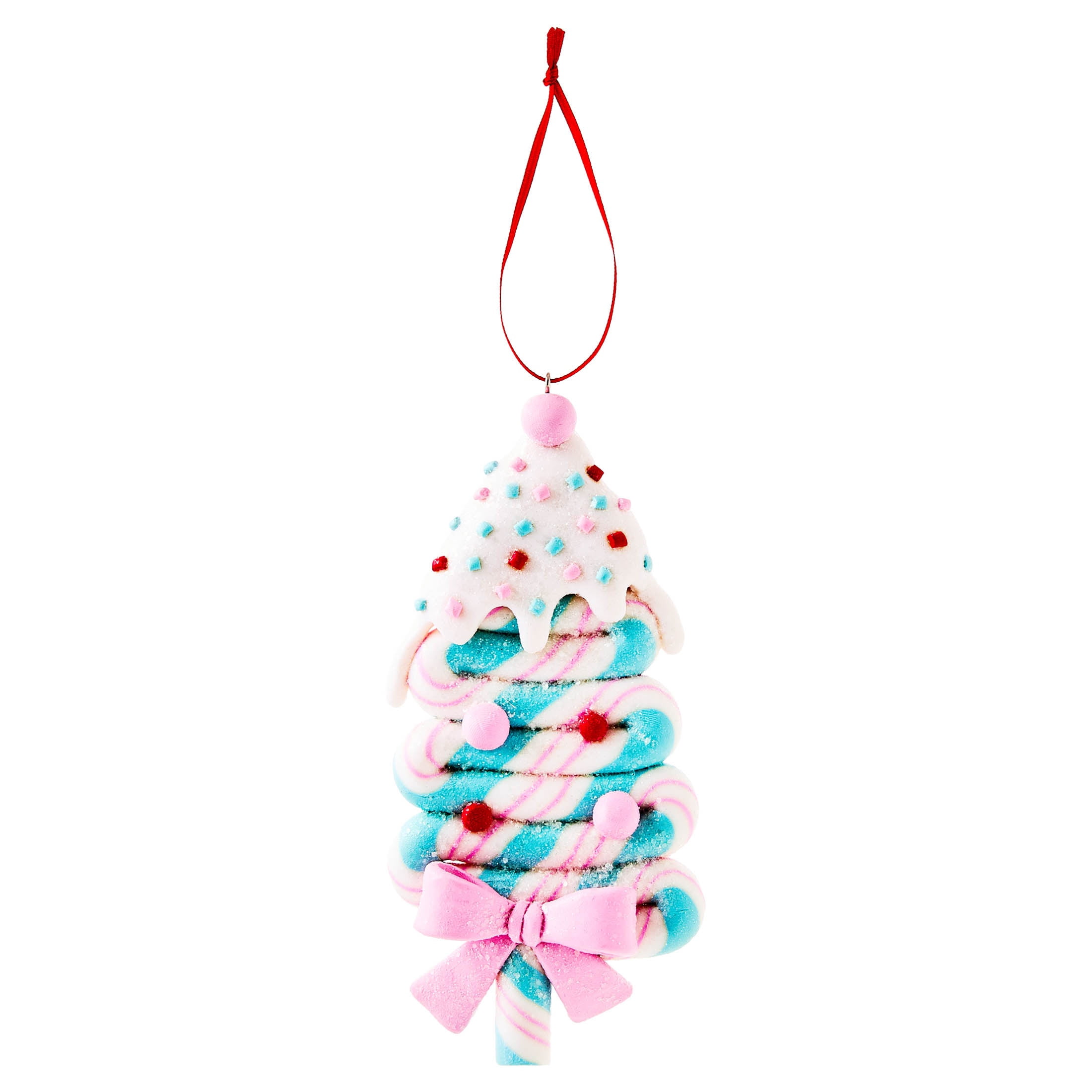 Multicolor Clay Dough Glitter Candy Tree Christmas Ornament, 6", by Holiday Time