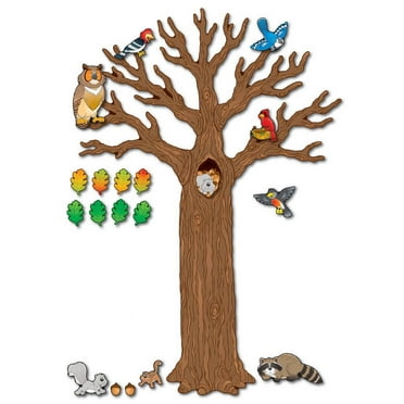 CD CARSON-DELLOSA PUBLISHING GROUP Educational Big Tree with Animals Bulletin Board Set, Multicolor
