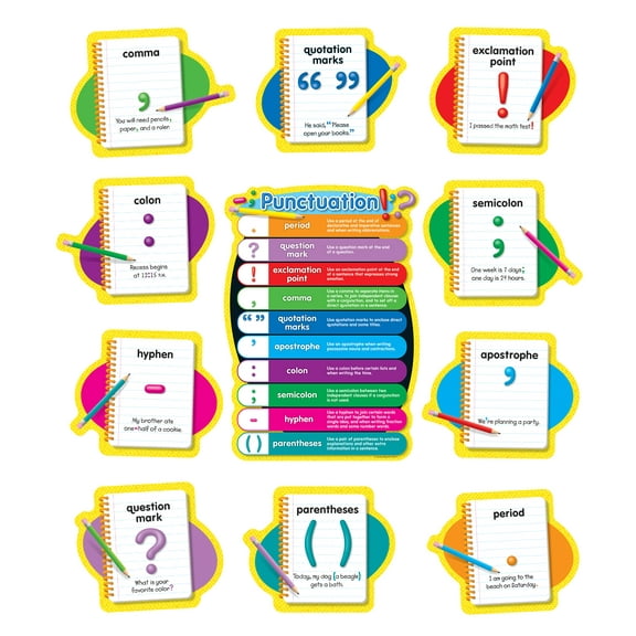 CD CARSON-DELLOSA PUBLISHING GROUP Punctuation Bulletin Board Decorations, Multicolor, 10 Count