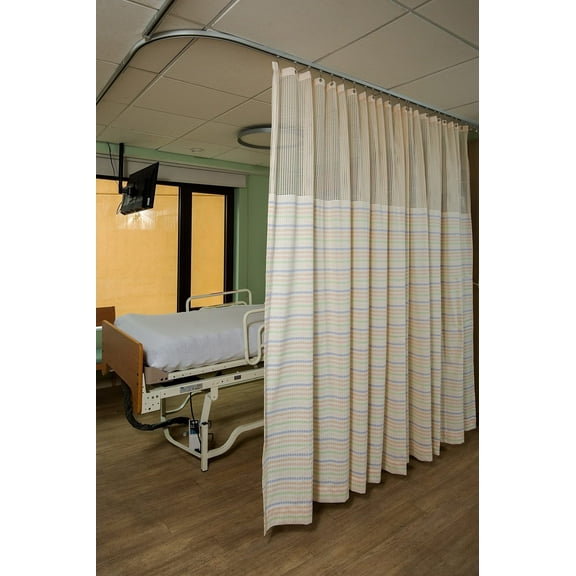CD CUSTOM DRAPERY: Hospital Privacy Curtain, Flame Retardant, Washable with mesh and Grommets 5' Wide x 7.50' Long