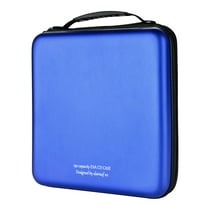 CD Case, 192 Capacity EVA DVD Case Blue Portable Zipper Holder Disc Storage Organizer Wallet