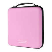 CD Case, 192 Capacity EVA DVD Case Pink Portable Zipper Holder Disc Storage Organizer Wallet