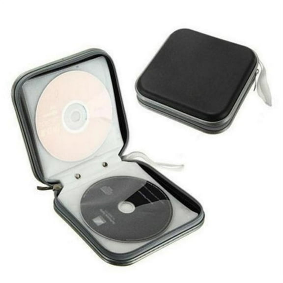 CD Case, 40 Capacity Hard Plastic DVD Case Portable Zipper CD Case Holder Large Storage Disc Wallet Bag for Car Home Travel