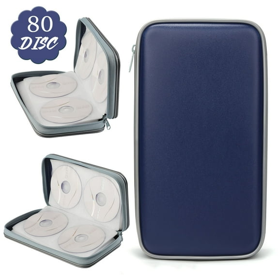 CD Case 80 Capacity Hard Shell DVD Case VCD Binder Wallet Storage Organizer Booklet