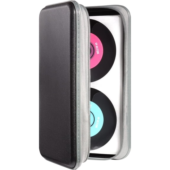 CD Case,96 Capacity Holder Hard Plastic Storage Wallet Protective CD/DVD Case for Car Home Travel (96, Black)