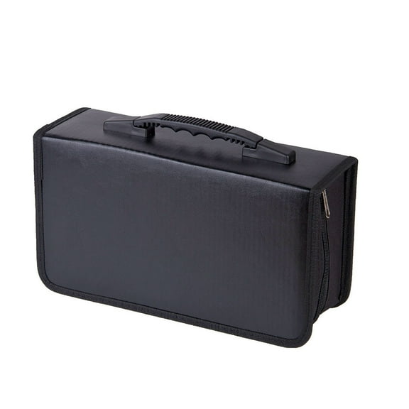 ROMANSENTIAL 128Pcs Professional Black Cd Storage Case Large Capacity Design