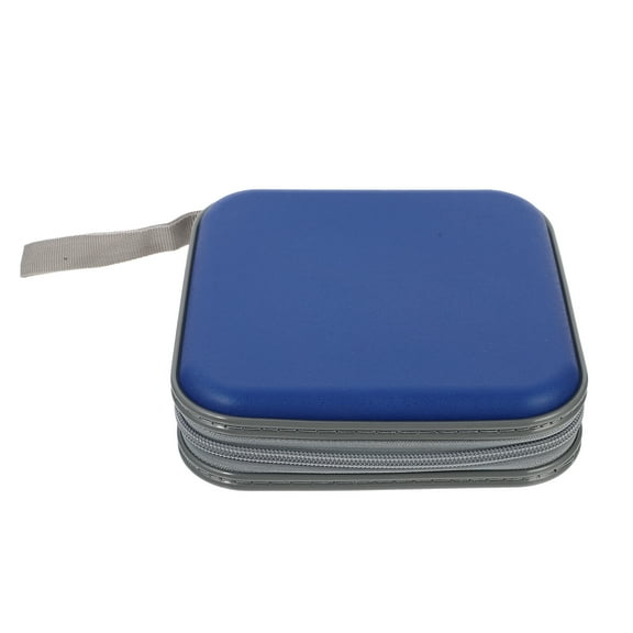 CD Case Boxes Storage Stackable Car Organizer Slim Wallet Disc Blue