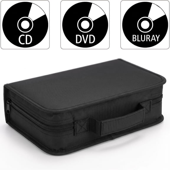 CD Case DVD Storage Holder, 128 Capacity DVD Cases Organizer CD Plastic Protective Carrying Binder,Portable Cd Wallet for Home Travel (Black)