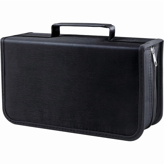 CD/DVD Case Holder Organizer Wallet Sleeves Booklet Binder,Storage 128 Capacity Disc(Black)