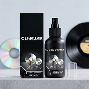 CD DVD Cleaning Spray, Non-Scratch Optical Disc Cleaner for Game Discs Vinyl Records, Anti-Static Formula for Clear Playback, 60ml