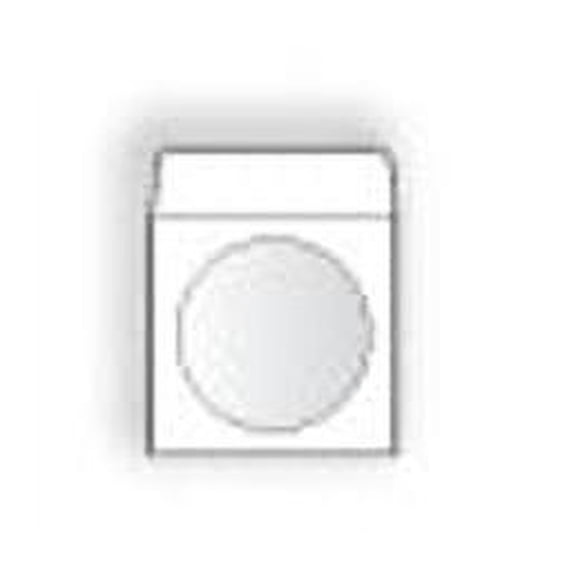 CD/DVD Envelope, 4-7/8" x 5", White Sulphite, 24 lb (SFI Certified), Vellum Finish, Two Side Seams Over, 4" Circle Cellophane Window, Ungummed, Flap Extended - Box of 1000 Envelopes