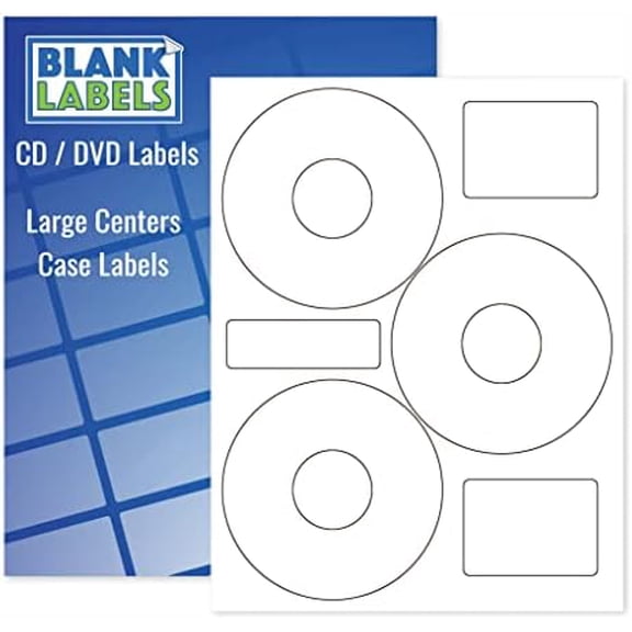 CD/DVD Labels, Neato CLP-192301 Compatible Large Center Holes Permanent White Matte, Inkjet and Laser Printed Guaranteed Easy to Peel 3 Per Sheet 1000 Sheets 3000 Disc Labels