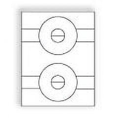 CD/DVD Laser Label Sheets, 8-1/2" x 11", Bright White 4-1/2" Labels, 2-Up Per Sheet, 50 lb, Permanent Adhesive - Box of 100 Sheets / 200 Labels