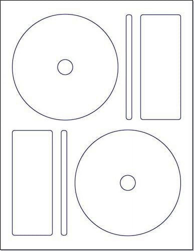 CD/DVD Matte Finish White Laser/Ink-Jet Labels  50 Sheets 100 Labels