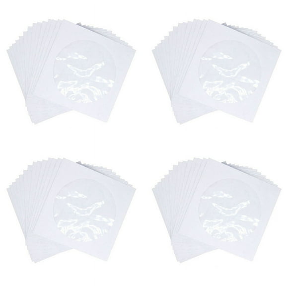 CD DVD Sleeves, DVD CD Media Paper Envelop Sleeves Holder with Clear Window Close Flap White, Pack of 400