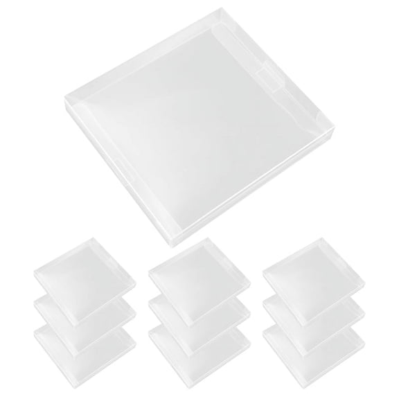 CD Display Box 10-Pack, Transparent PET Storage Case for CDs, Dust Cover Protector
