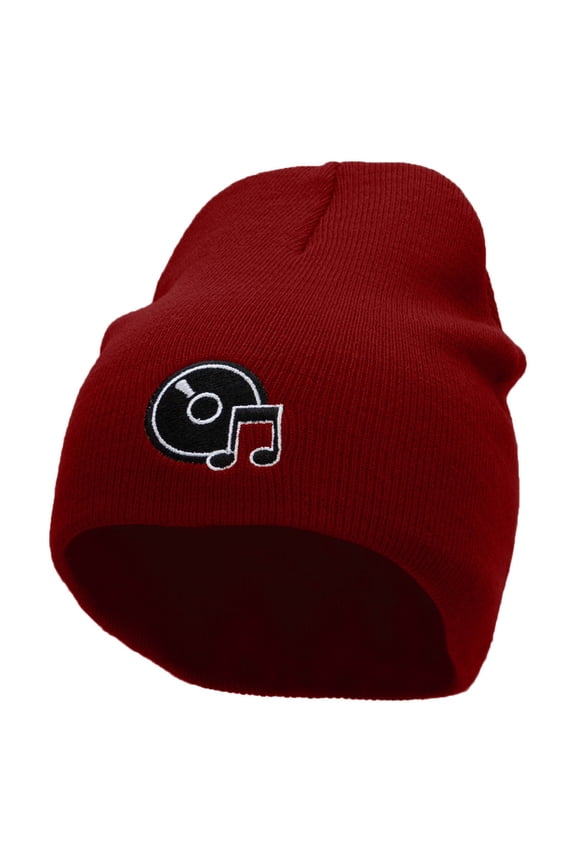 CD Icon Embroidered 8 inch Acrylic Short Blank Beanie - Red OSFM