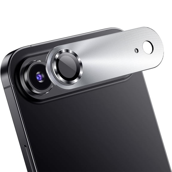 CD Metal Armor Camera Lens Protector for iPhone 17 Air Silver, Ultra-Thin HD Tempered Glass, Full Coverage, Case Friendly