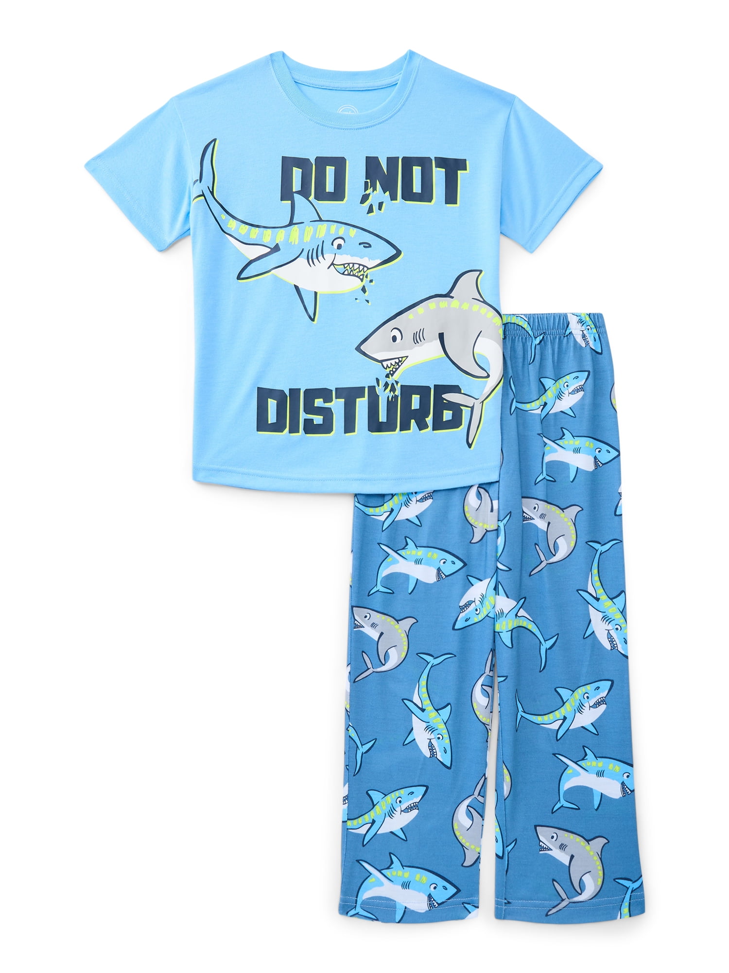 Wonder Nation Boys Graphic Tee and Wide Leg Pants Sleep Set, 2-Piece, Sizes 4-18