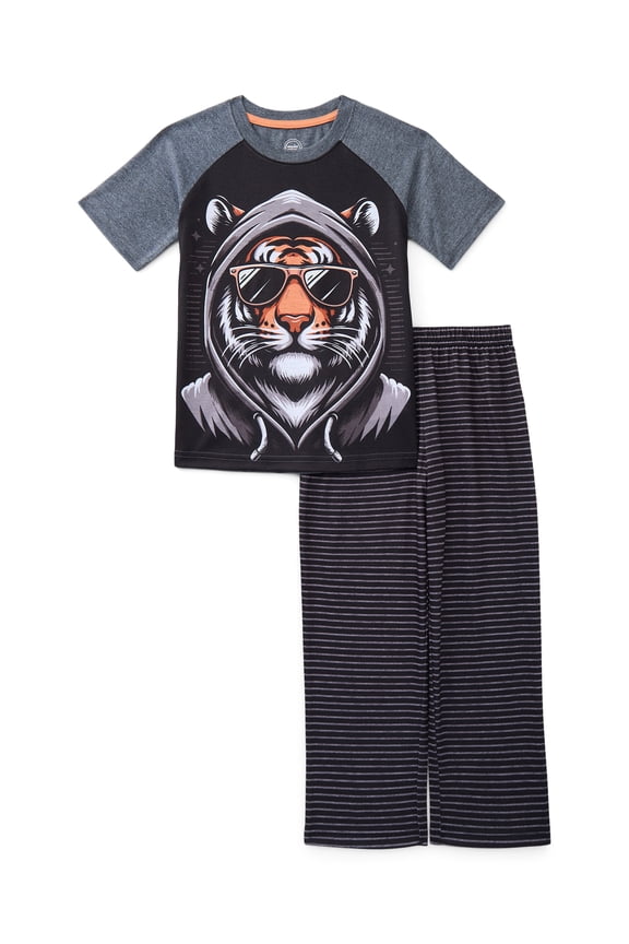 Boys Graphic Tee and Wide Leg Pants Sleep Set, 2-Piece, Sizes 4-18