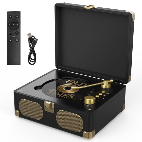 Wavelegend Retro CD Player Bluetooth Portable with Hifi Speakers, Remote Control Desktop Suitcase Music Player with V5.4 BT in&out