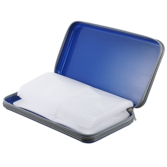 STRANDCHIC Blue Cd Case for Car Media Storage with Plastic Protective Cover
