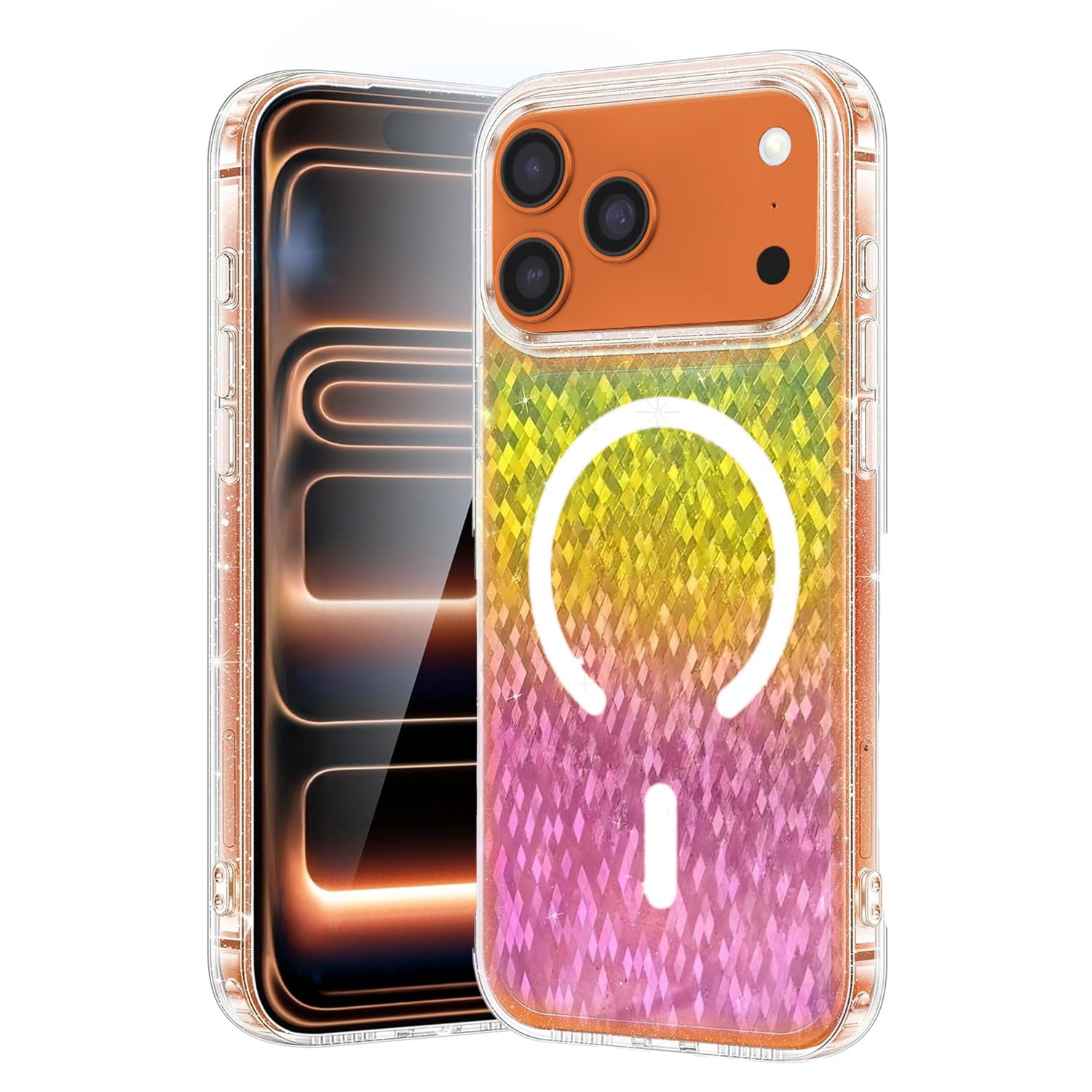 CD-Pattern Electroplated Four Corner Shockproof Case for iPhone 17 Pro Max
