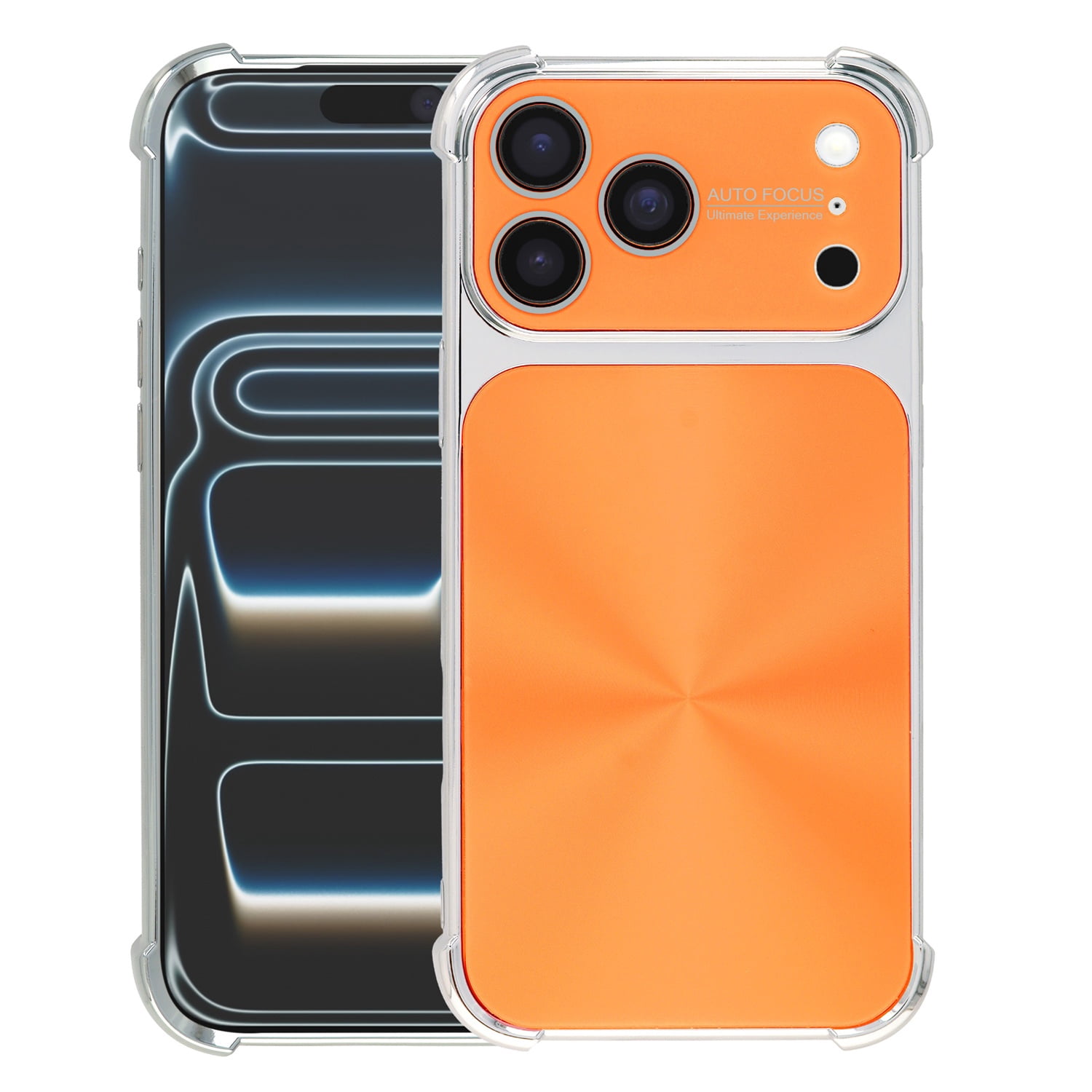 CD Pattern Electroplated Shockproof Case for iPhone 17 Pro Max - Orange