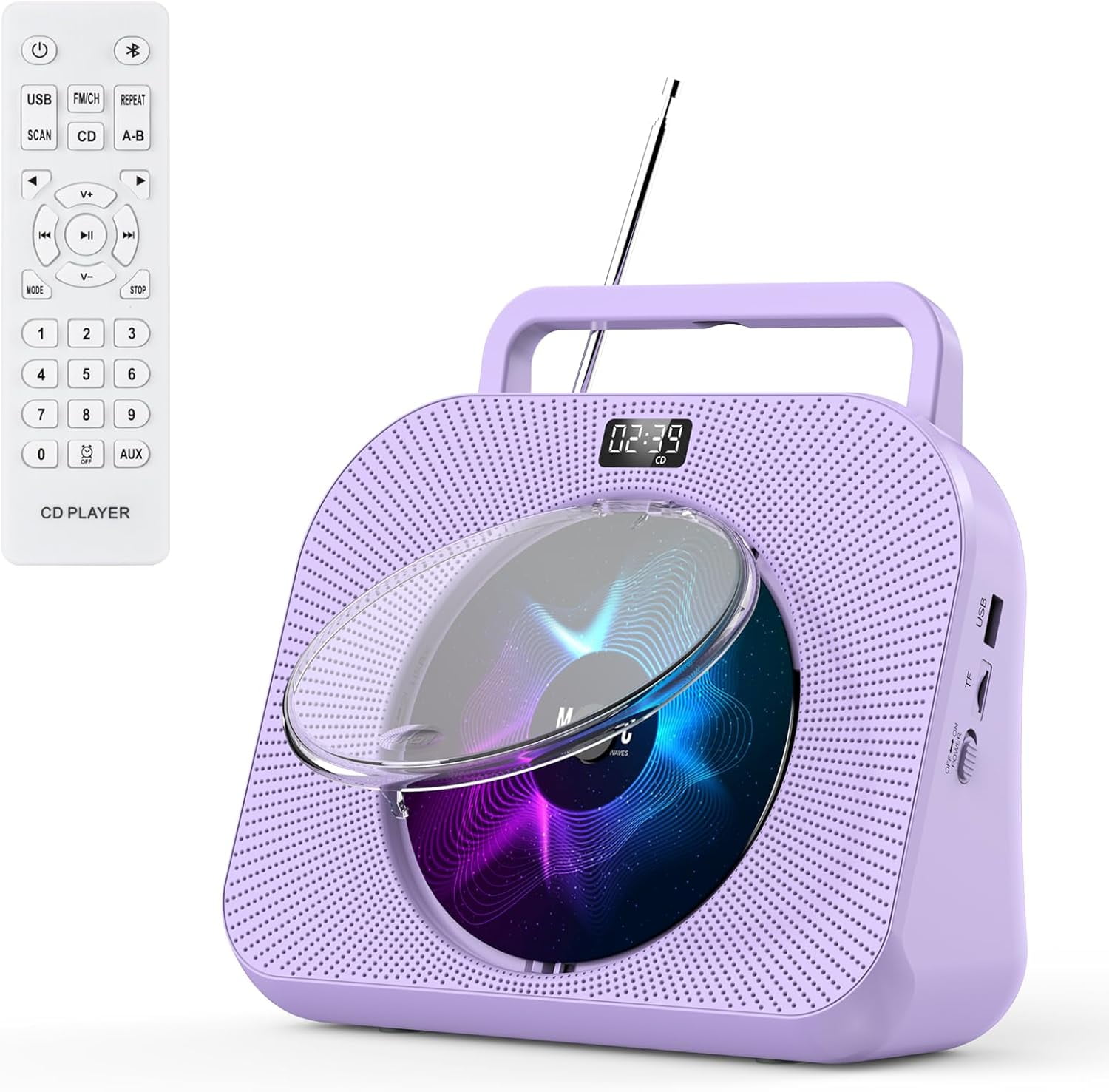 CD Player Bluetooth CD Player for Home with Speakers Dual Portable CD