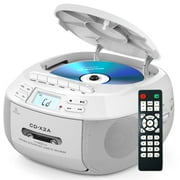 Greadio Bluetooth CD Cassette Boombox with FM Radio and Stereo Sound