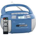 thumbnail image 1 of Jazmm CD Player Combo with Bluetooth, Boombox Cassette Portable CD Players, Support AM FM Radio/Remote Control/AUX/USB/Earphone, AC/Battery Operated, LCD Display for Home,Kids,Gift (Blue), 1 of 10