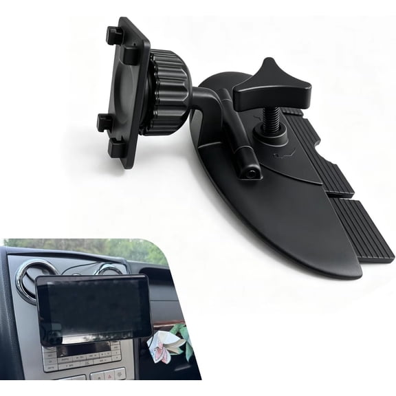 CD Player Phone Holder for Car, CD Slot Mount, Anti-Vibration Rotatable CD Player Phone Mount, Universal Smartphone Tablet Holder Accessories for Cars (Black)