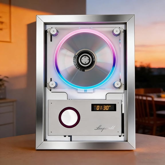 CD Player Photo Frame Vertical CD Player, Wall/Tabletop Dual Use, Built-in Speaker, Digital Display, Remote Control, Cordless Design, Perfect For Birthday